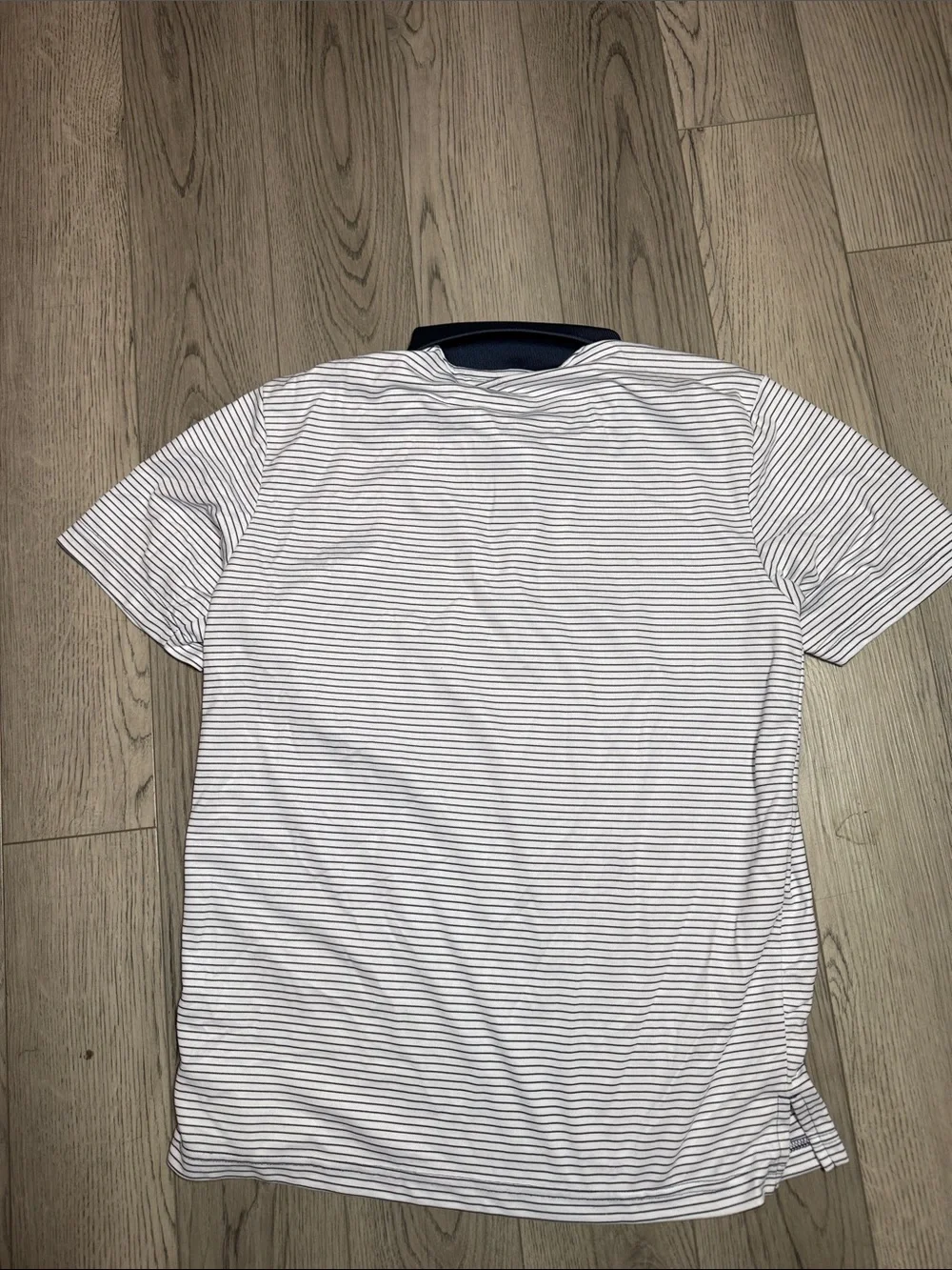 Adidas Men’s White Navy Stripe Polo Shirt Medium